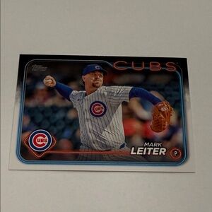 Topps Cubs Baseball Card Mark leiter